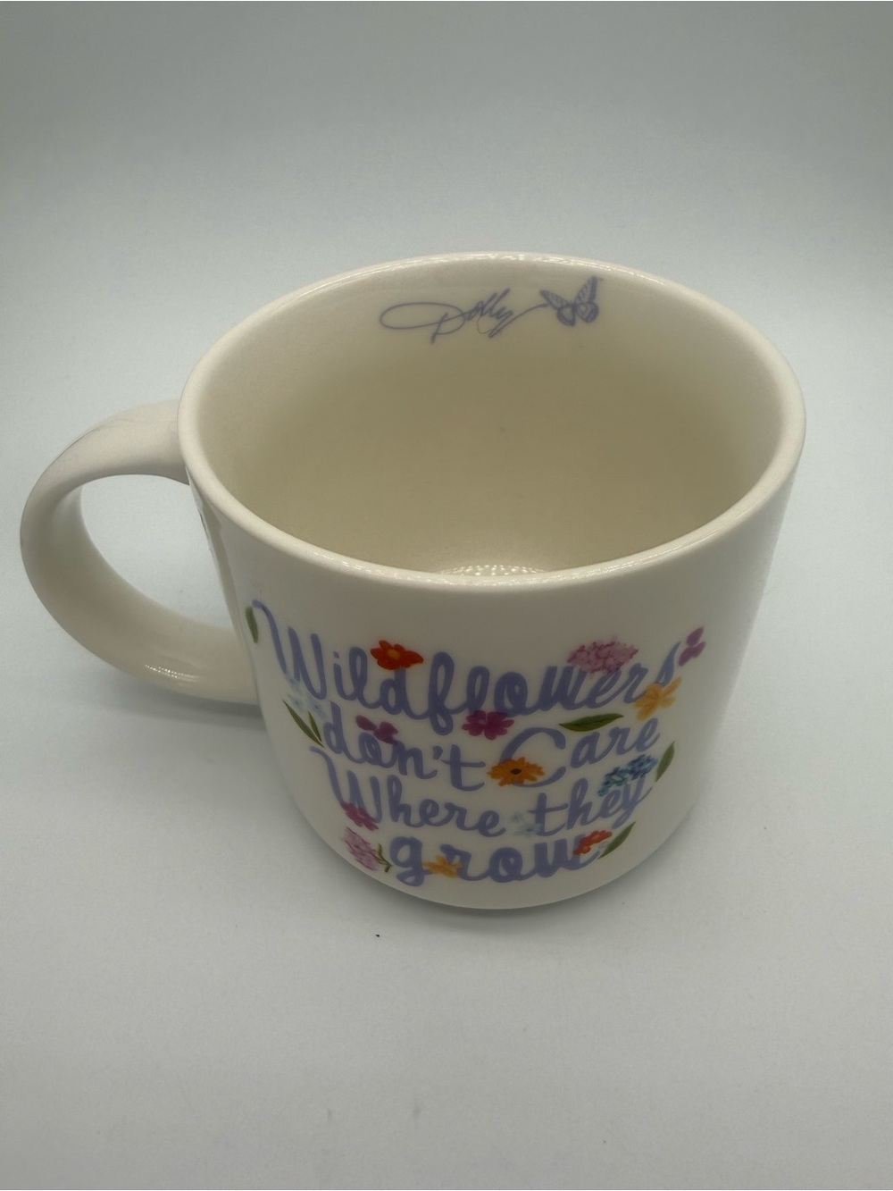 Dolly Parton Coffee Mug Wildflowers Don't Care Where They Grow 16 Oz Ceramic Cup